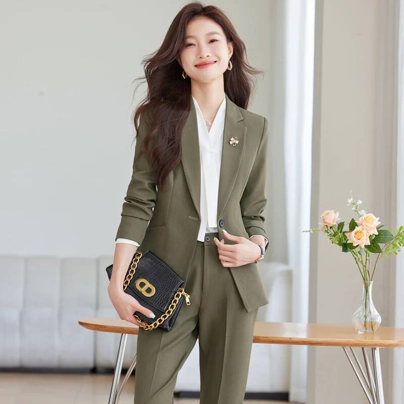 Women'S Formal Wear Pantsuits - ชุดสูทสไตล์ทางการสำหรับฤดูใบไม้ร่วงและฤดูหนาว พร้อมกางเกงและเสื้อแจ็คเก็ต เสื้อโค้ทสำหรับทำงานในสำนักงาน ชุดเบลเซอร์สำหรับธุรกิจและอาชีพ