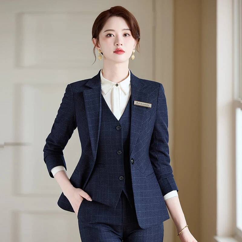 Women'S Formal Wear Pantsuits - ชุดสูททำงานผู้หญิงสไตล์ OL สำหรับฤดูใบไม้ร่วงและฤดูหนาว ผ้าคุณภาพสูง พร้อมกางเกงและเสื้อแจ็คเก็ต ชุดกางเกงขายาวแบบมืออาชีพ