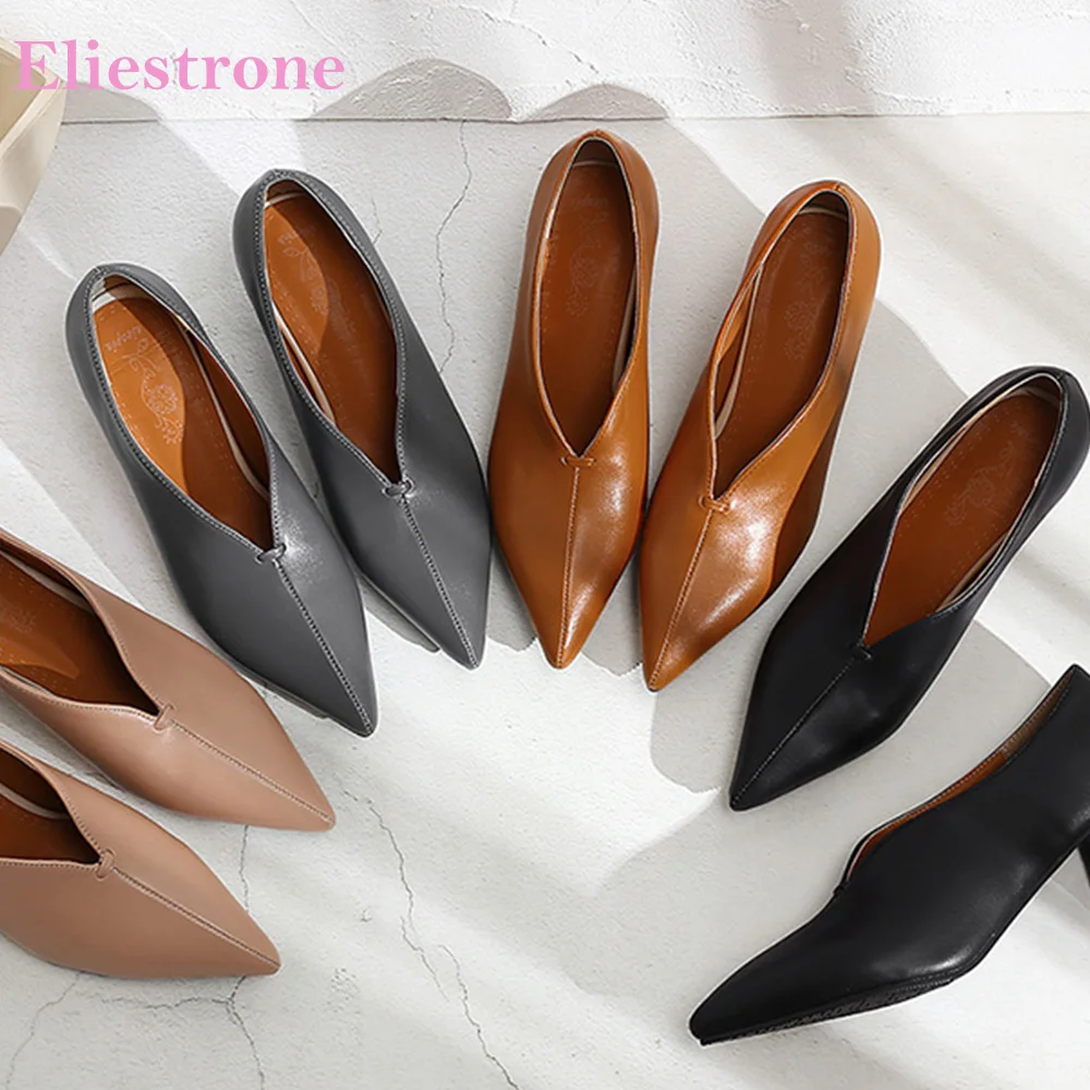 Women Formal Wear For Office - ยี่ห้อใหม่ Pointed Toe สีดําสีเทาผู้หญิงปั๊มรองเท้าส้นสูง Lady Office