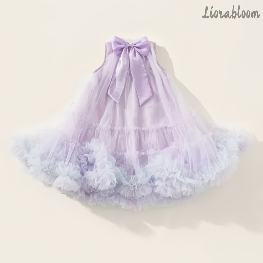 Women'S Formal Wear For Girls - ชุดเดรสเจ้าหญิงสีม่วงสำหรับใส่ทุกวัน ชุดราตรี แต่งขอบลูกไม้ ประดับโบว์ ชุดเพื่อนเจ้าสาว ชุดเดรสงานปาร์ตี้