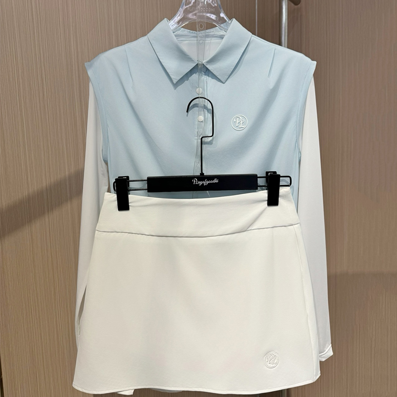 Pencil Skirt Midi - PL ผู้หญิงเสื้อผ้ากอล์ฟครีมกันแดดเสื้อโปโลแขนยาวสุภาพสตรีกระโปรงจีบเอวสูงผ้าไหมน้ําแข็ง Cooling Golf Sporty ชุด