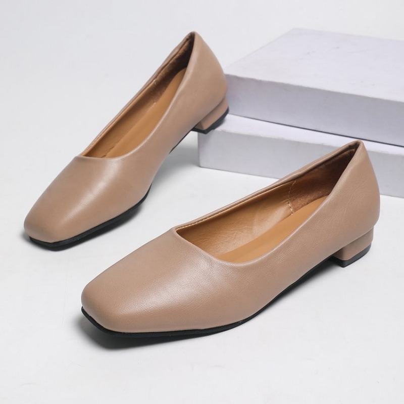 Women Formal Wear For Office - รองเท้าโลฟเฟอร์ผู้หญิงแบบใหม่ ส้นเตี้ยเรียบง่าย รองเท้าทำงานในออฟฟิศ รองเท้าลำลองแบบสวม รองเท้าส้นแบน รองเท้าหัวเหลี่ยมสำหรับผู้หญิง