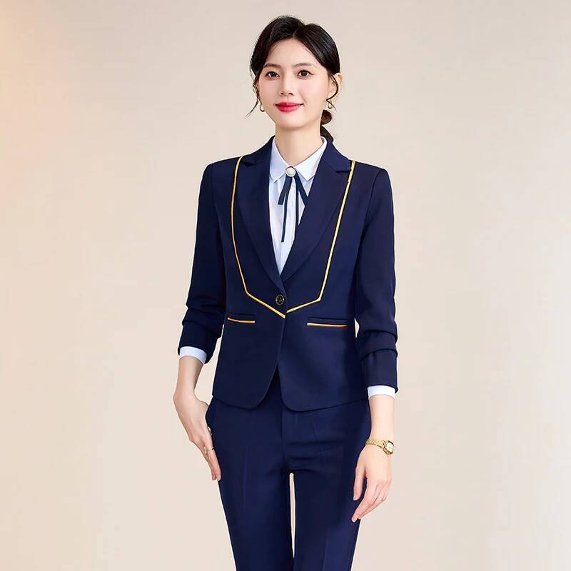 Women'S Formal Wear Pantsuits - ชุดทำงานสุภาพสตรี ชุดสูททำงานแบบเป็นทางการสำหรับผู้หญิง เสื้อเบลเซอร์สำหรับมืออาชีพ ชุดสูทสำหรับฤดูใบไม้ร่วงและฤดูหนาว ชุดสำหรับการสัมภาษณ์งาน