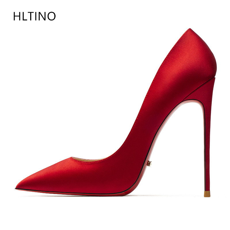 Women'S Formal Wear To A Wedding - HLTINO ใหม่มาถึงผ้าไหมสีแดงรองเท้าคุณภาพสูงผู้หญิงหยกสีเขียวรองเท้าส้นสูง Stilettos สําหรับงานแต่งงานชุดราตรีแชมเปญ