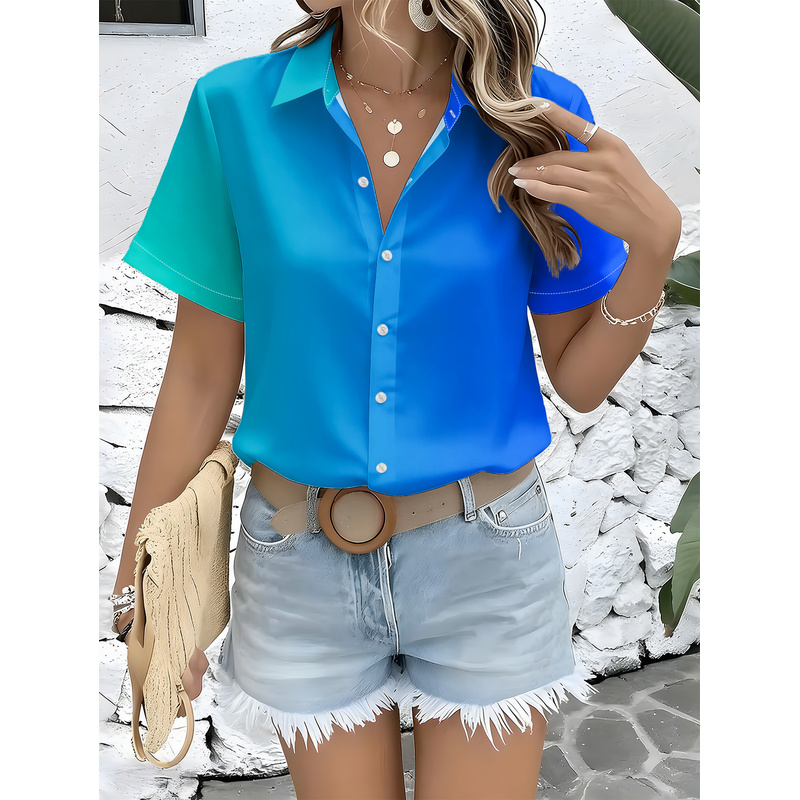 เสื้อเชิ้ตแขนสั้นลำลองสำหรับผู - Women Formal Wear Stitching บทวิจารณ์และราคา