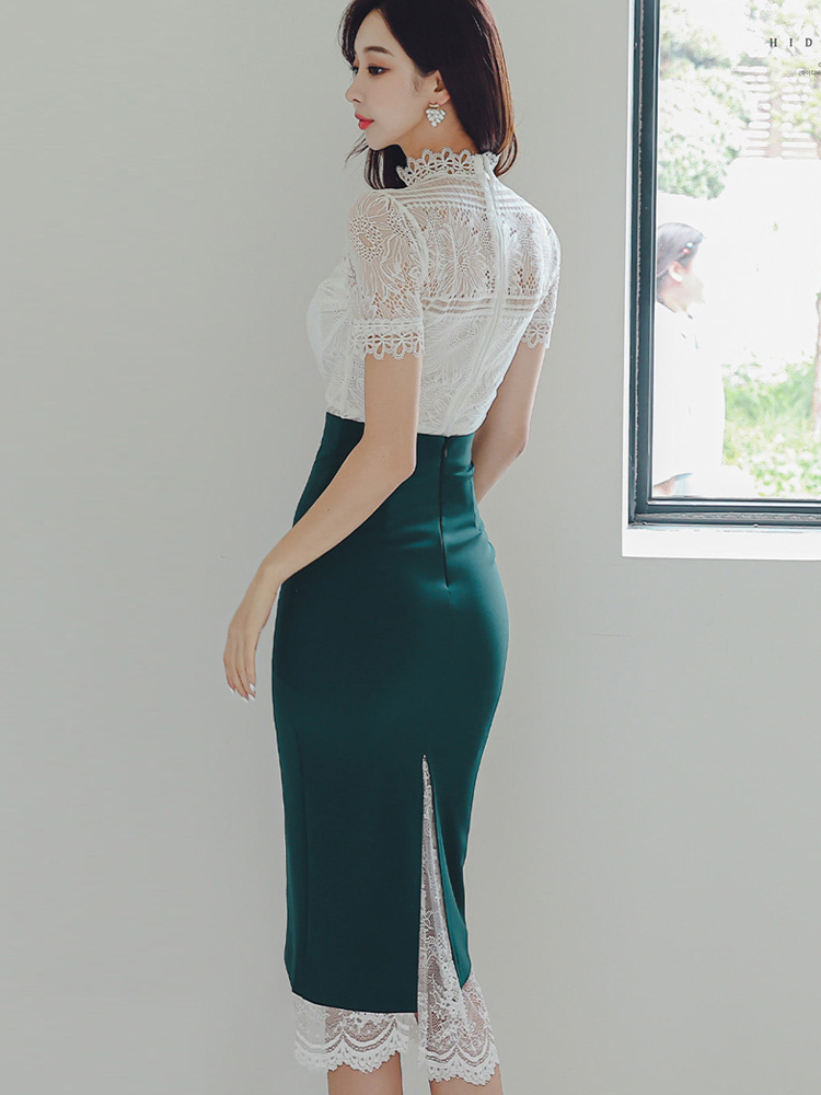 เสื้อผ้าแฟชั่นสำหรับผู้หญิงชุด - Pencil Skirt Midi บทวิจารณ์และราคา