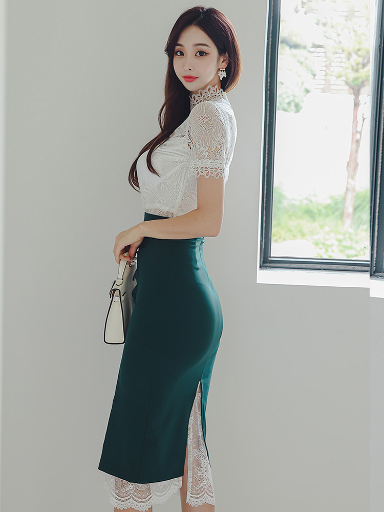 เสื้อผ้าแฟชั่นสำหรับผู้หญิงชุด - Pencil Skirt Midi บทวิจารณ์และราคา