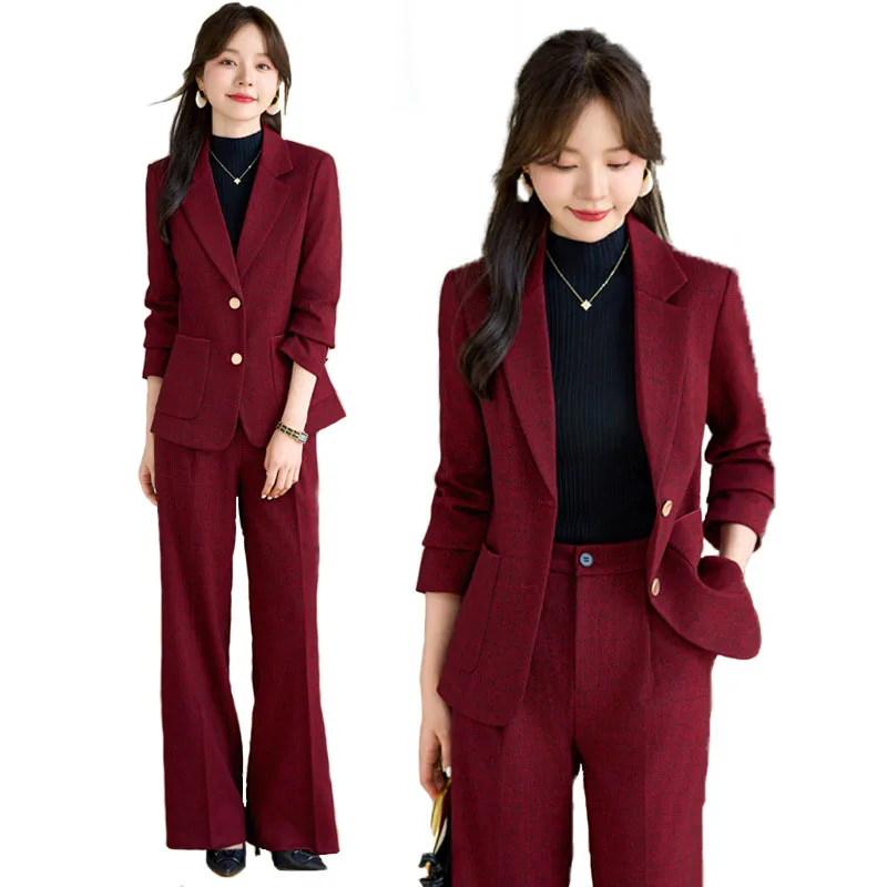 Pop คุณภาพสูงผ้ากํามะหยี่ฤดูใบ - Women'S Formal Wear Pantsuits บทวิจารณ์และราคา