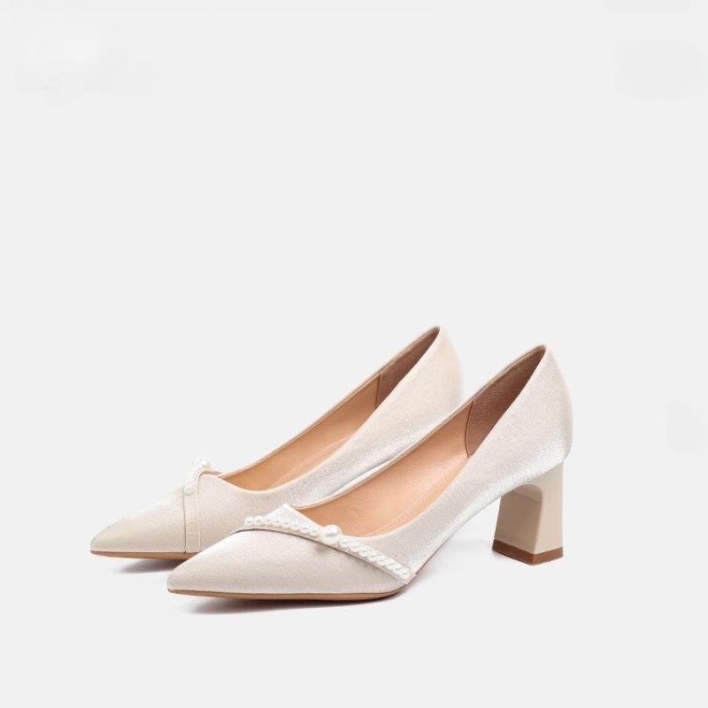 รองเท้าส้นตึกหัวแหลมประดับมุกส - Women Formal Wear For Office บทวิจารณ์และราคา