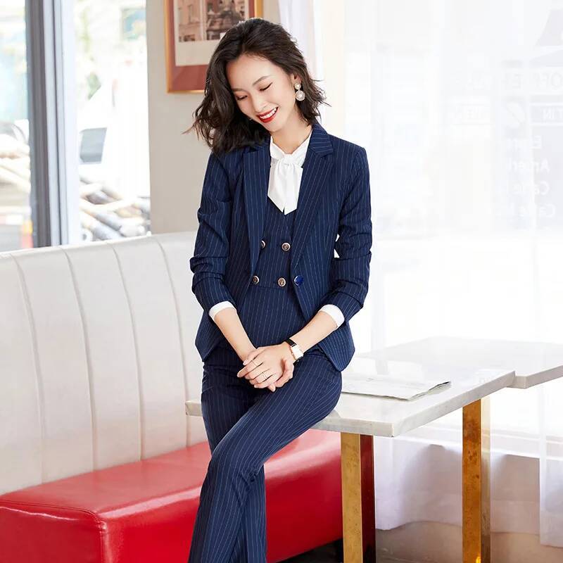 ชุดสูททำงานลายทางสำหรับผู้หญิง - Women'S Formal Wear Pantsuits บทวิจารณ์และราคา