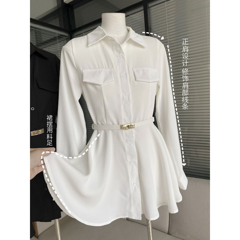 ชุดเดรสเชิ้ตสีดำของผู้หญิง ชุด - Women Formal Wear Stitching บทวิจารณ์และราคา