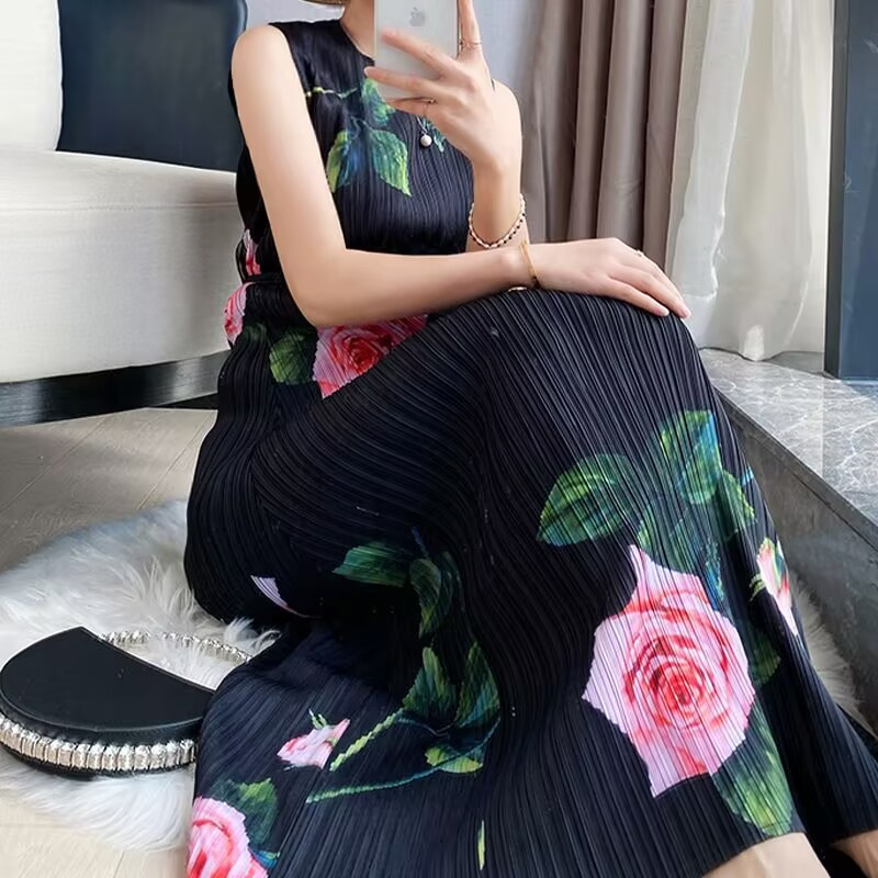 ชุดเดรสสตรีชุดราตรีMiyakeจีบRo - Pencil Skirt Midi บทวิจารณ์และราคา