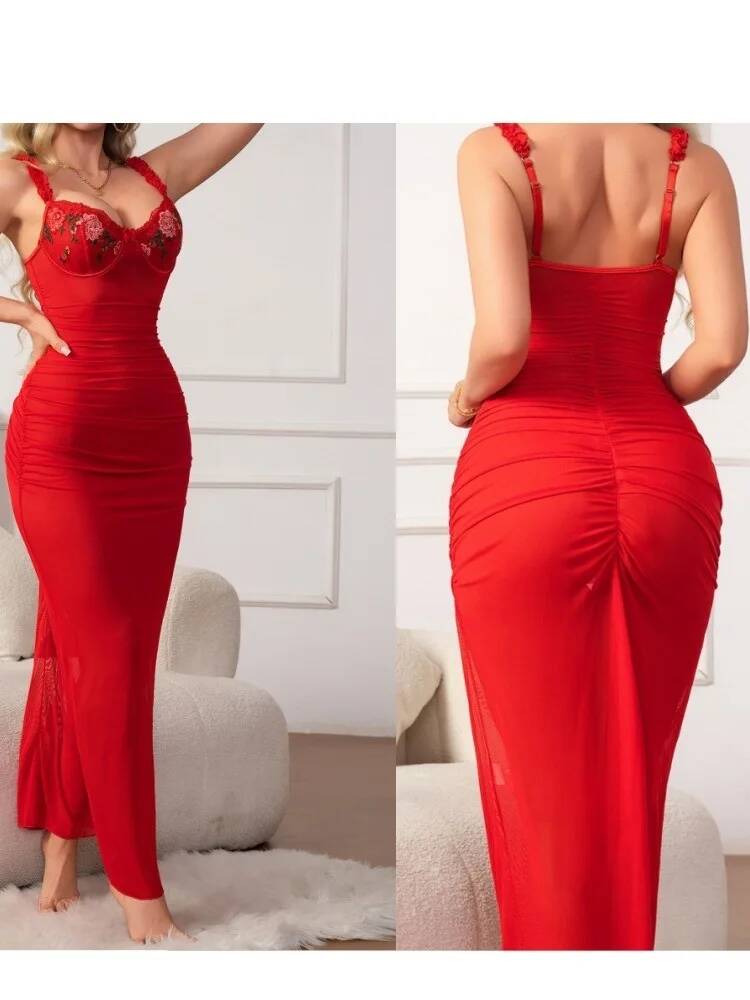 ชุดเดรสสีแดงรัดรูปพร้อมสายรัดช - Women Formal Wear Trends บทวิจารณ์และราคา