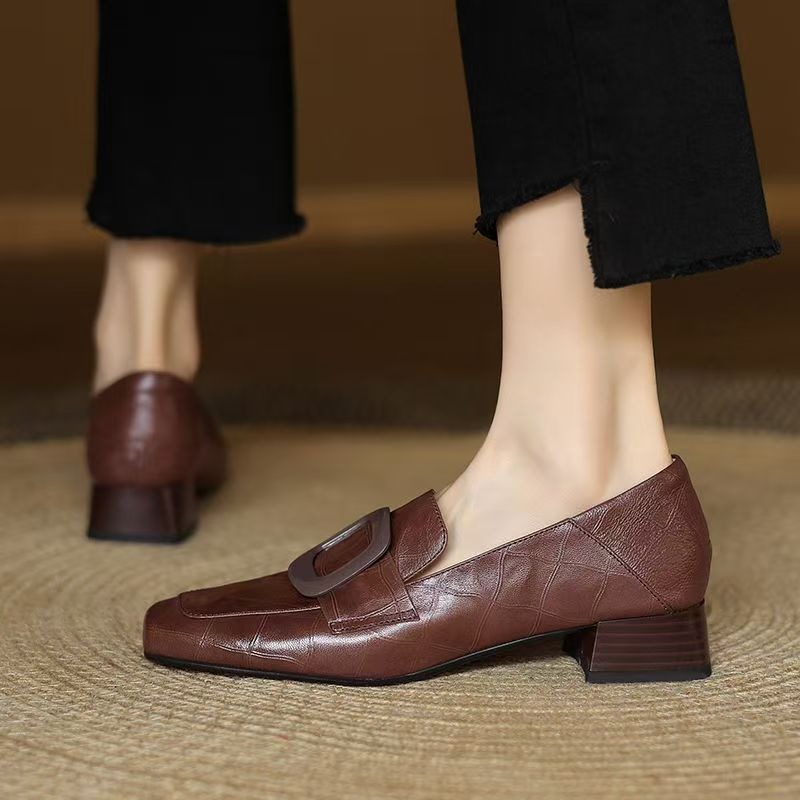 รองเท้าส้นสูงแฟชั่นทรงสี่เหลี่ - Women Formal Wear For Office บทวิจารณ์และราคา